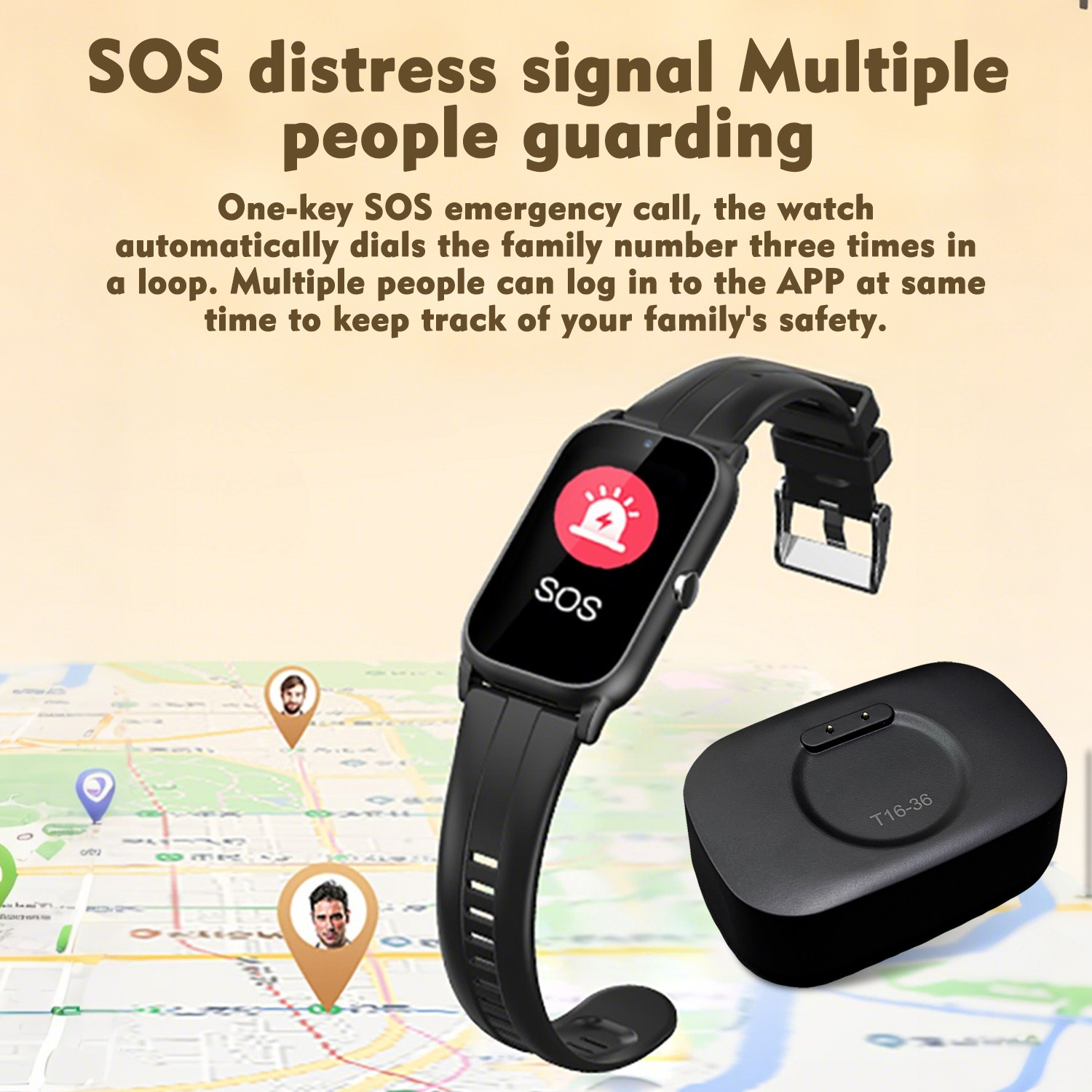 Navigation Activity 4G Reloj Inteligente Elderly Health Positioning Bracelet SOS One-Click Rescue Fitness tracker Smart Watch